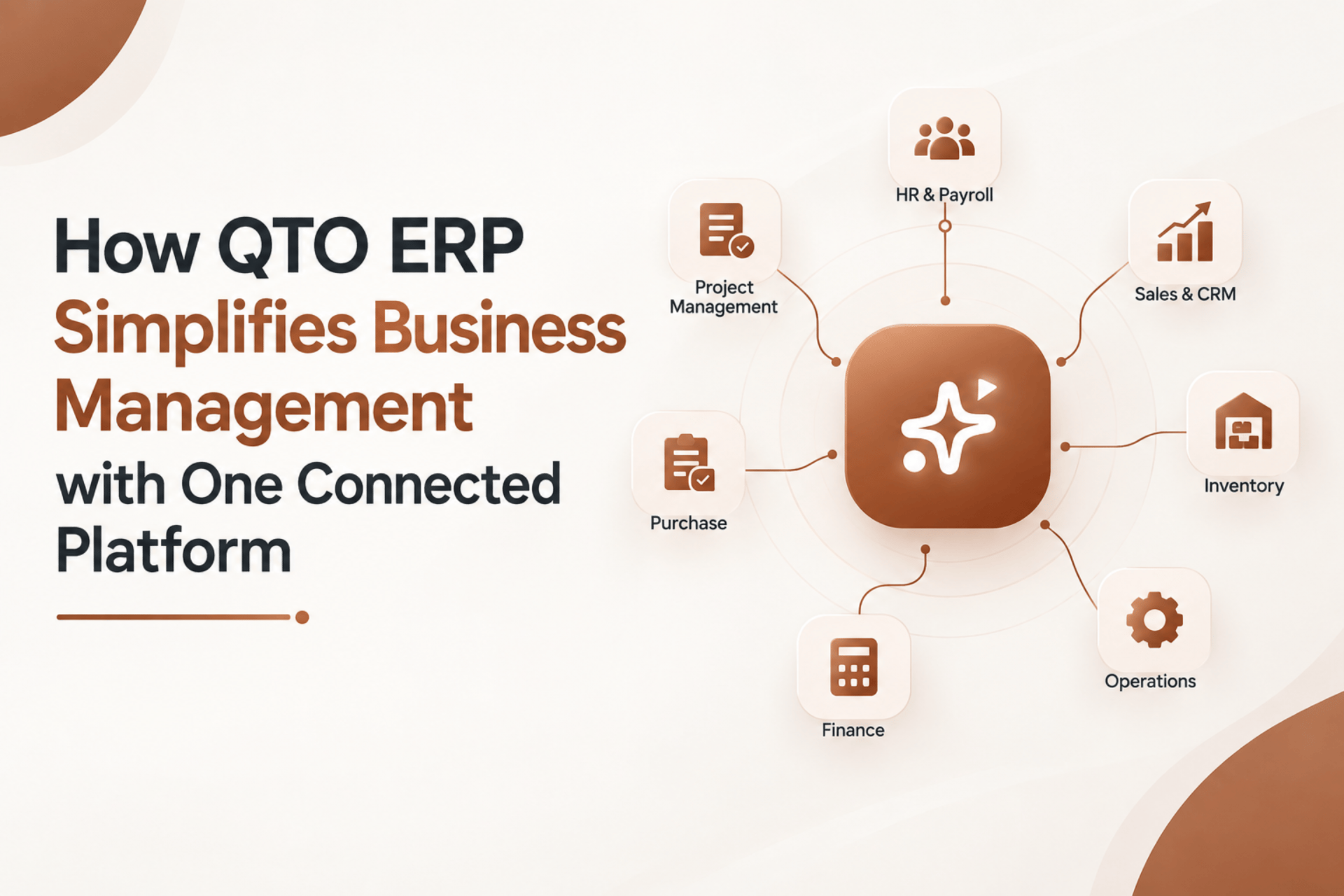 QTO ERP all-in-one business management platform for HRMS, finance, CRM, and attendance